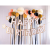 Banner Happy Birthday hvit/gull, 2,2 m