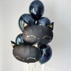 Ballongbukett Black Cat blå