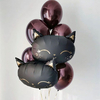 Ballongbukett Black Cat burgunder