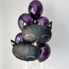 Ballongbukett Black Cat lilla