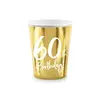 Pappkopper 60th Birthday / 60 år gull, 6 stk.