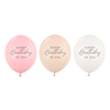 Ballonger Happy Birthday, rosa mix, 5 stk.