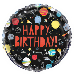 Folieballong Outer Space Happy Birthday