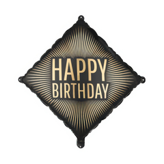 Folieballong Happy Birthday svart/gull