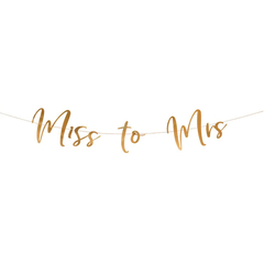 Banner Miss to Mrs, rose gold, 18 x 76cm