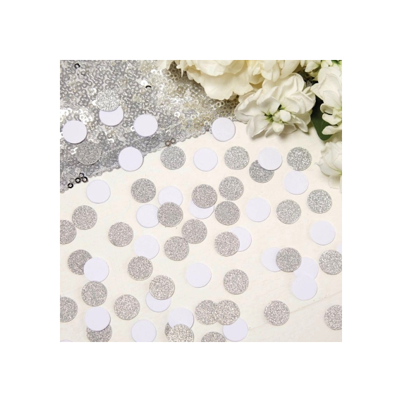 Konfetti White/Silver Glitter
