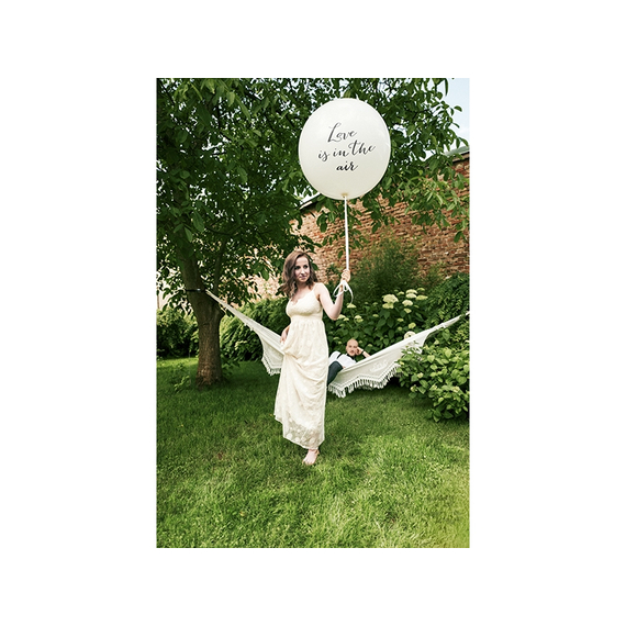 Stor ballong Mrs, hvit/svart