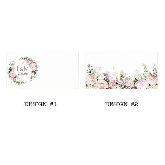 Bordkort "Rose Wreath" med personalisering
