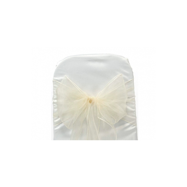 Organza sløyfebånd til stoler kremhvit