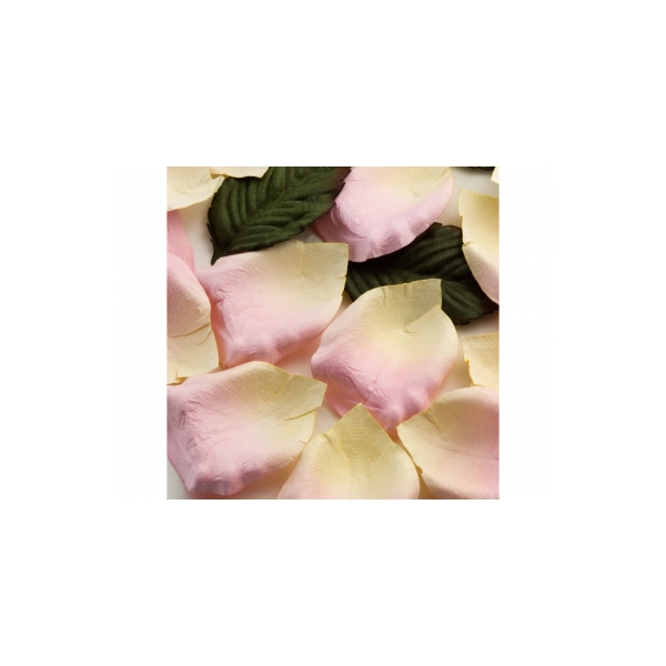 Roseblader kremhvit / rosa, 100 stk.