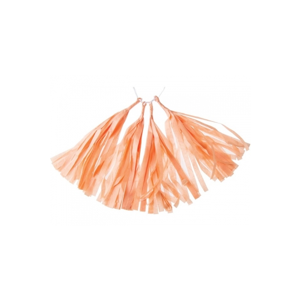 Tassel av silkepapir fersken, 5 stk.