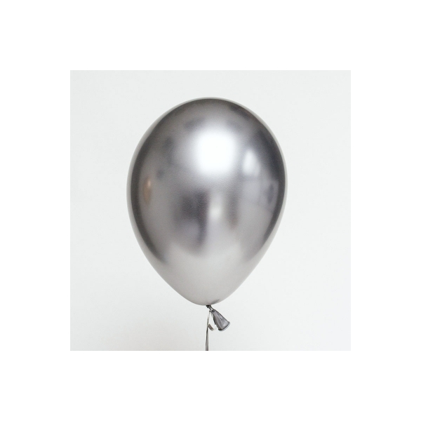 Ballonger Chrome sølv, 5 stk.