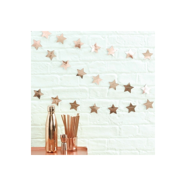 Girlander Metallic Star rose gold, 3,6 m