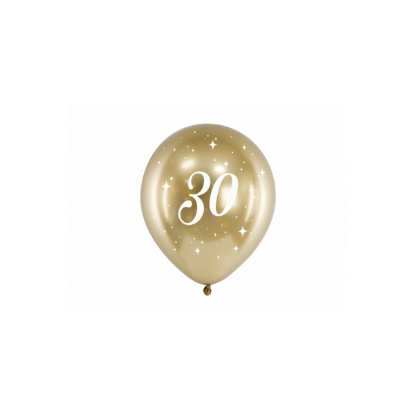 Ballonger Champagne Chrome 30, 6 stk.