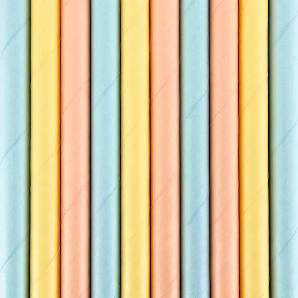 Papirsugerør pastellmix, 10 stk.