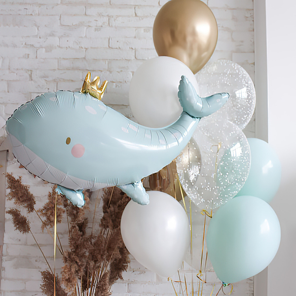 Ballongbukett til nyfødt baby Hval