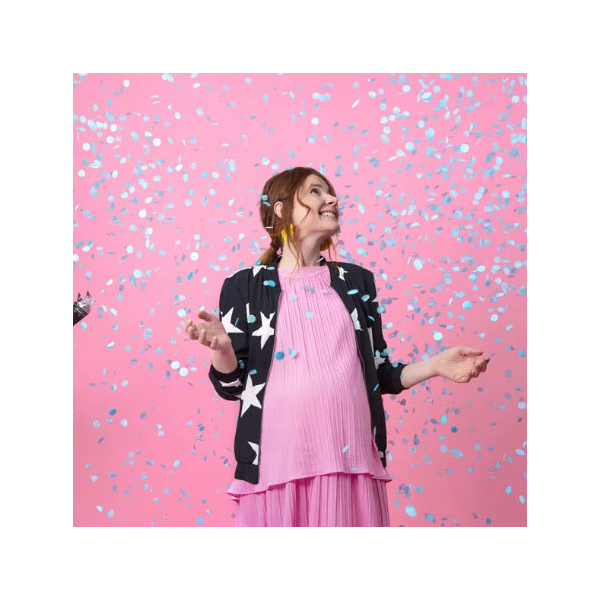 Stor konfettikanon Ready to pop blå, 60 cm