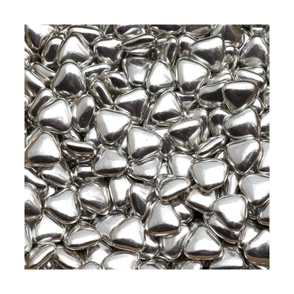 Sjokolade Hjertedrops sølv, 100 g