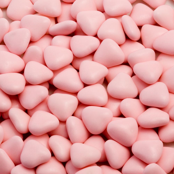 Sjokolade Hjertedrops lys rosa, 100 g