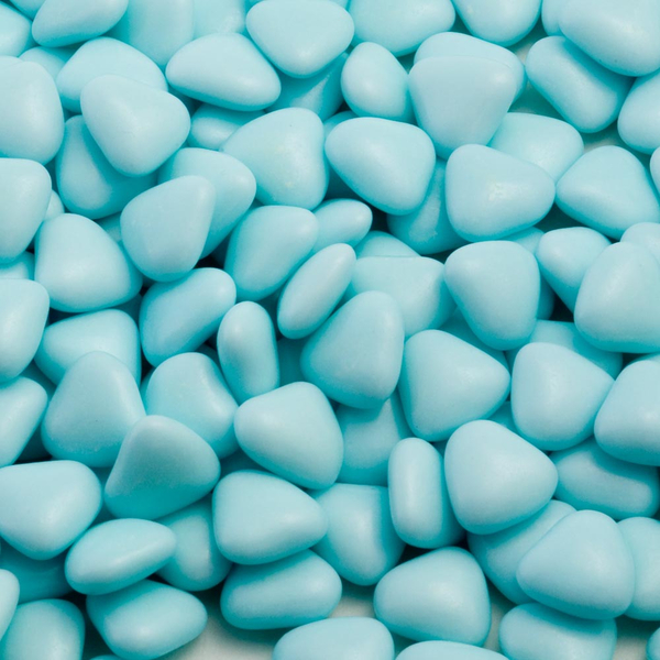 Sjokolade Hjertedrops lys blå, 100 g