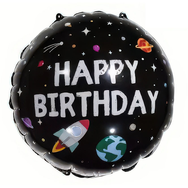 Folieballong Happy Birthday Spaceman