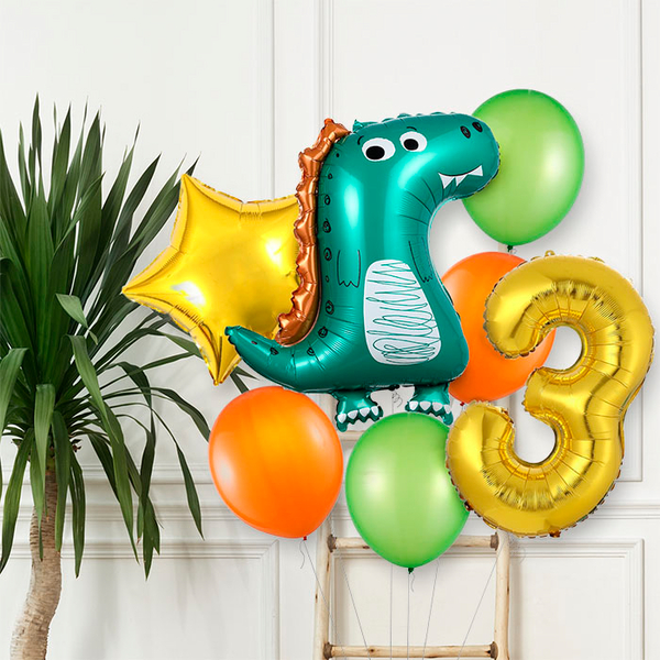 Ballongbukett Dino m/tall 1-9