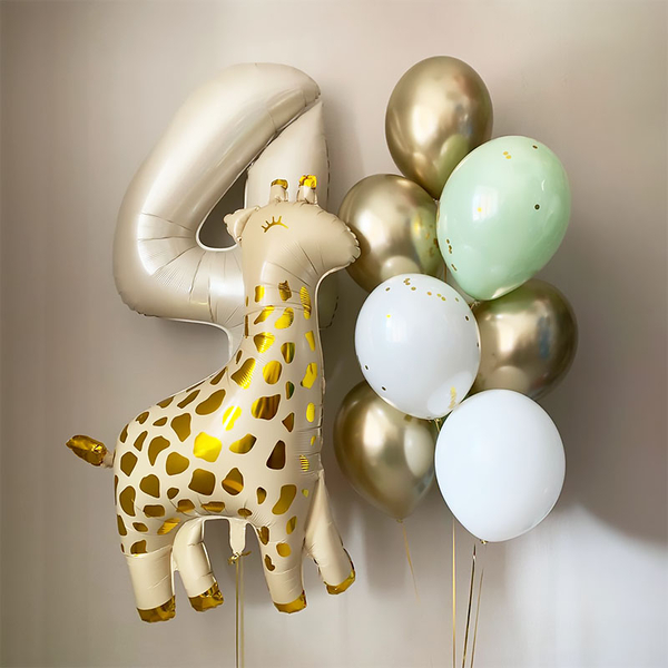 Ballongbukett til bursdag Sjiraff