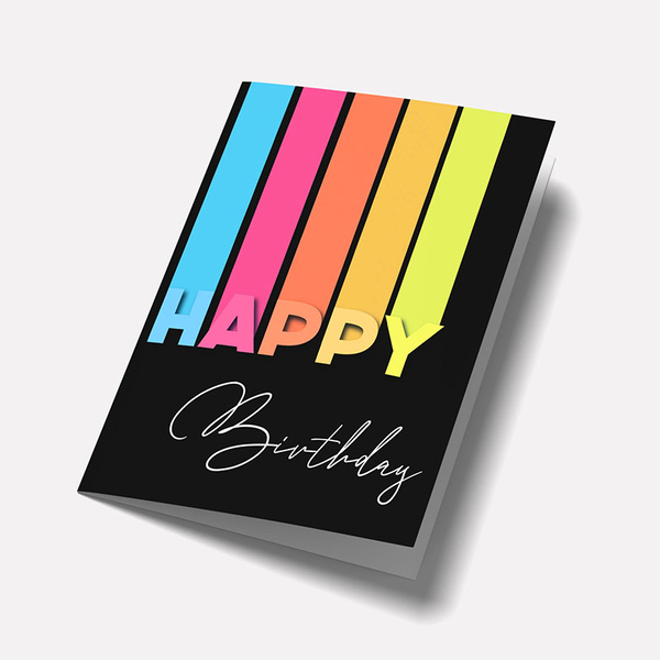 Gratulasjonskort Happy Birthday Vibrant, dobbelt