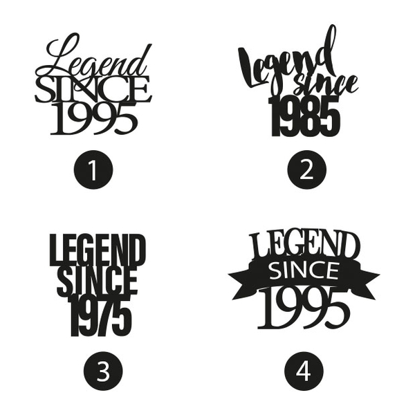 Kaketopp Legend m/ årstall - design valg
