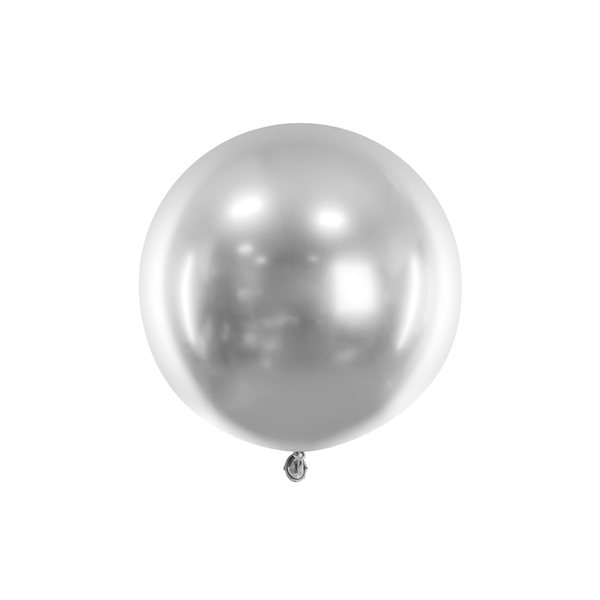 Stor ballong Silver Chrome, 60 cm