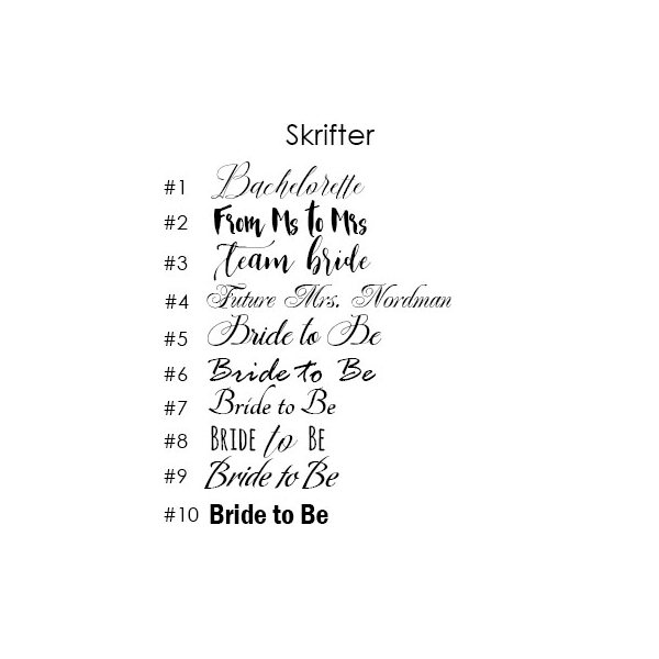 Skrifter til Ordensbånd med personlig metalliс trykk