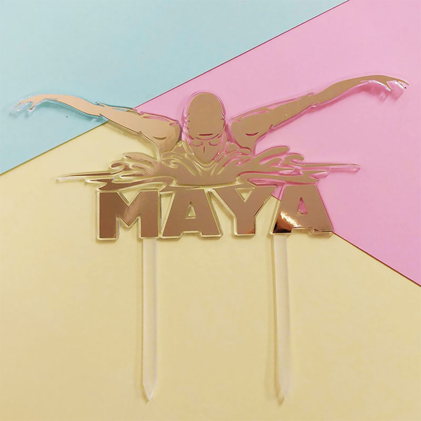 Kaketopp av akryl Svømmer