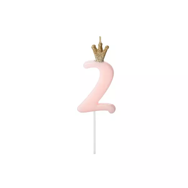 Kakelys med krone 2 år, lys rosa