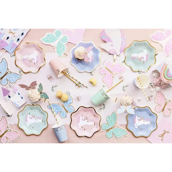 Papptallerkener Unicorn Pastel , 6 stk.