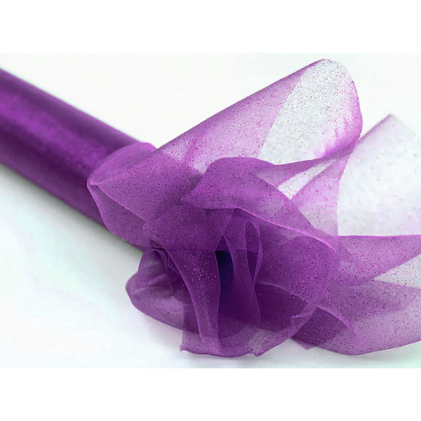 Bordløper Organza lilla glitter, 9 m