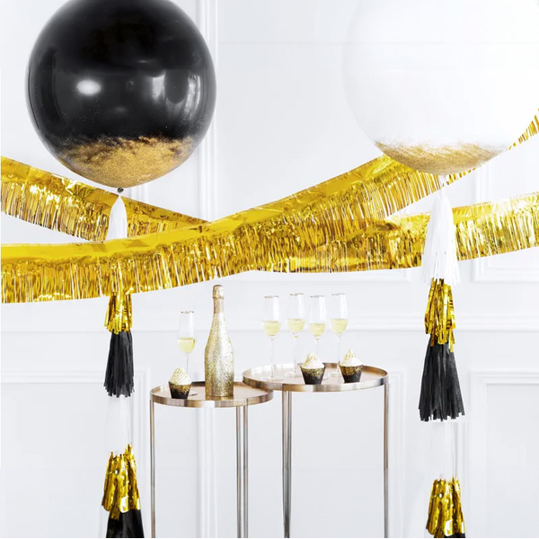 Kort forheng / glittergardin gull, 4 m