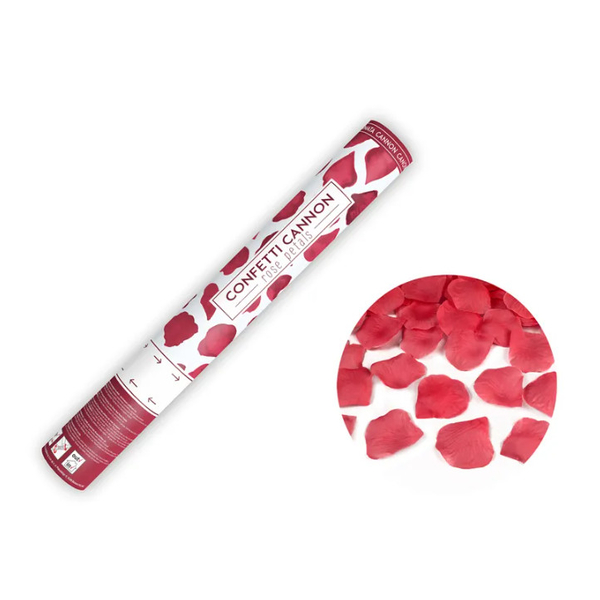 Stor konfettikanon roseblader rød, 40 cm