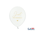 Ballonger Just Married hvit / gull, 6 stk.