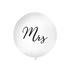 Stor ballong Mrs, hvit/svart